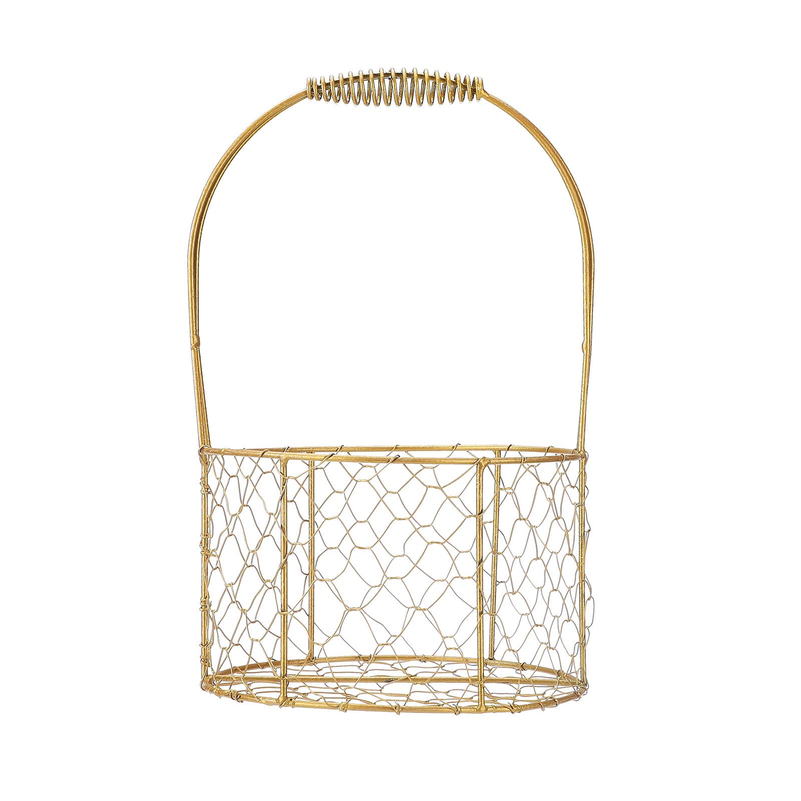 Golden Iron Crafts Hand Gift Flower Basket Handheld Flower Basket Flower view 4