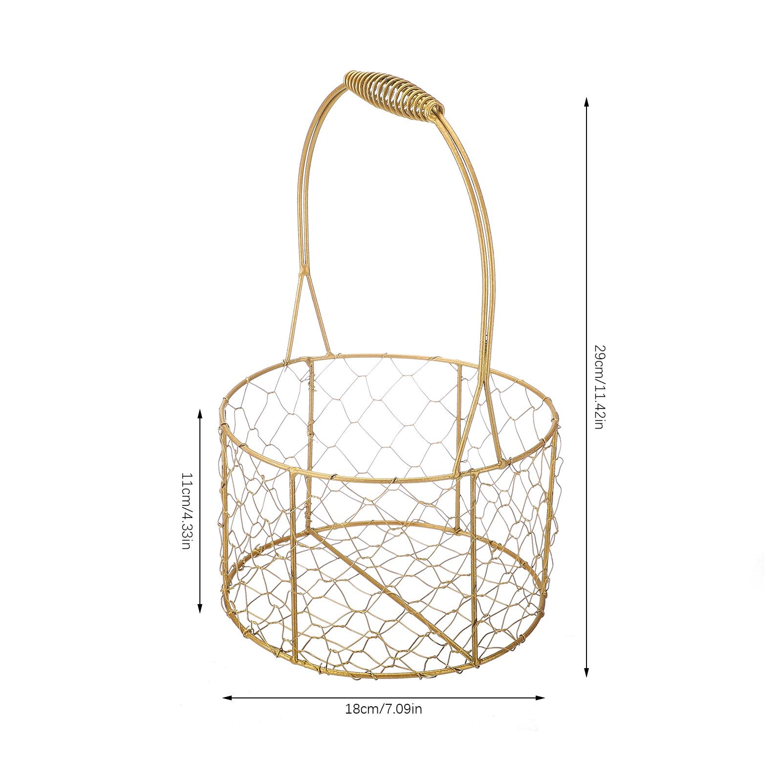 Golden Iron Crafts Hand Gift Flower Basket Handheld Flower Basket Flower view 5