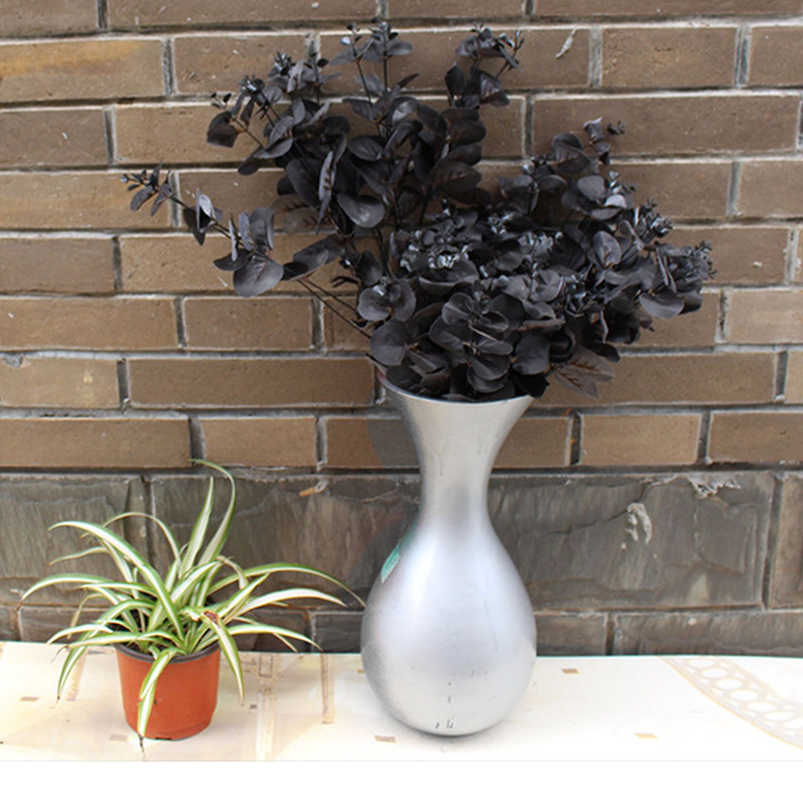 3 Pcs Black Eucalyptus Stems Leaves Branches Artificial Flower Home Decor view 3