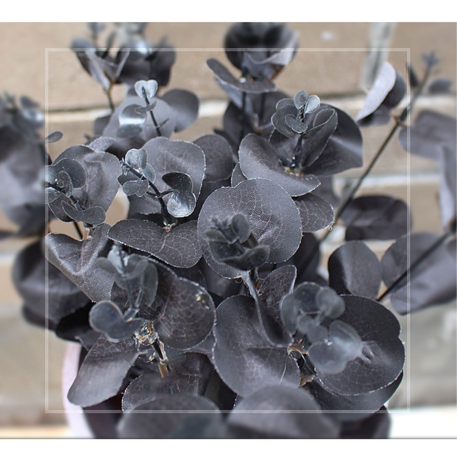 3 Pcs Black Eucalyptus Stems Leaves Branches Artificial Flower Home Decor view 7