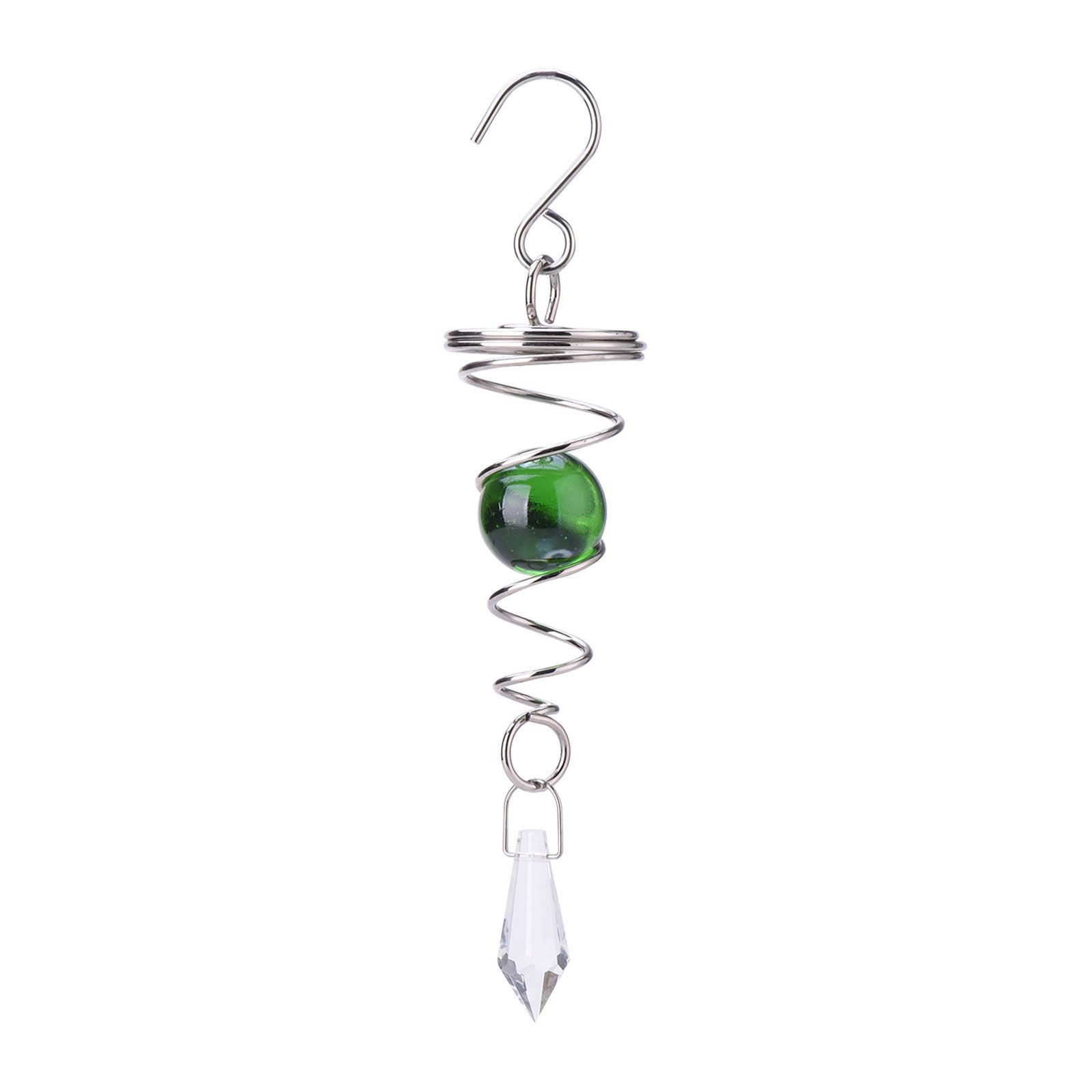 Green Spinner Spiral Tail Stainless Steel Nordic Style Glass Gazing Ball view 2