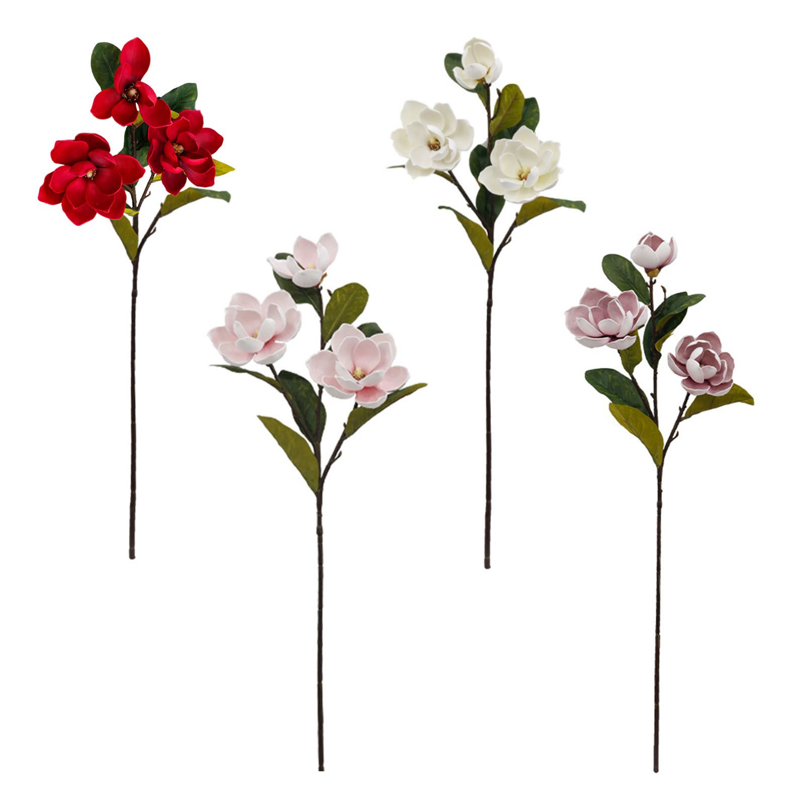 2pcs Artificial Yulan Flower Long Stem Faux Flower Bouquet Vase Floral view 5