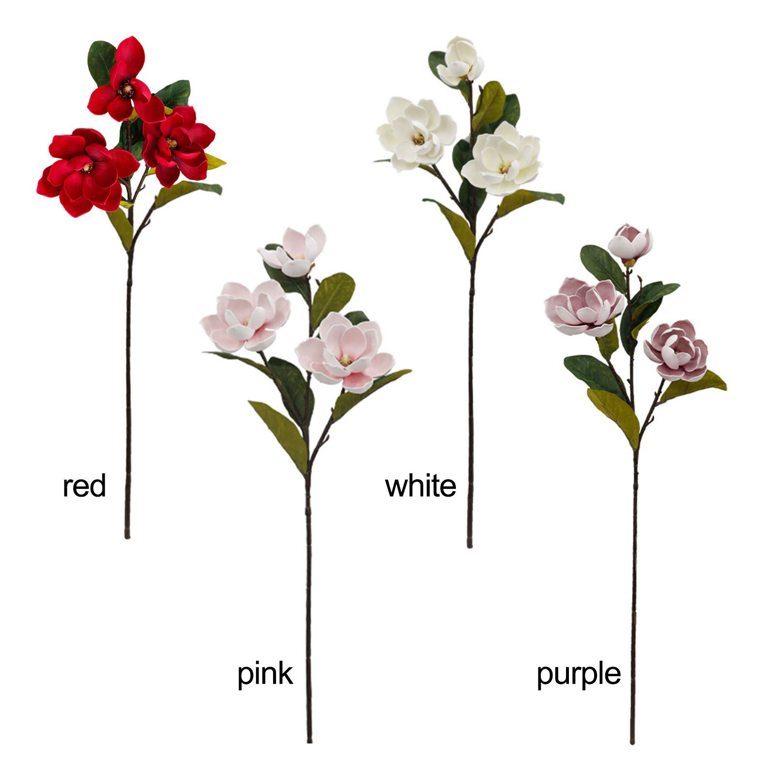 2pcs Artificial Yulan Flower Long Stem Faux Flower Bouquet Vase Floral view 6
