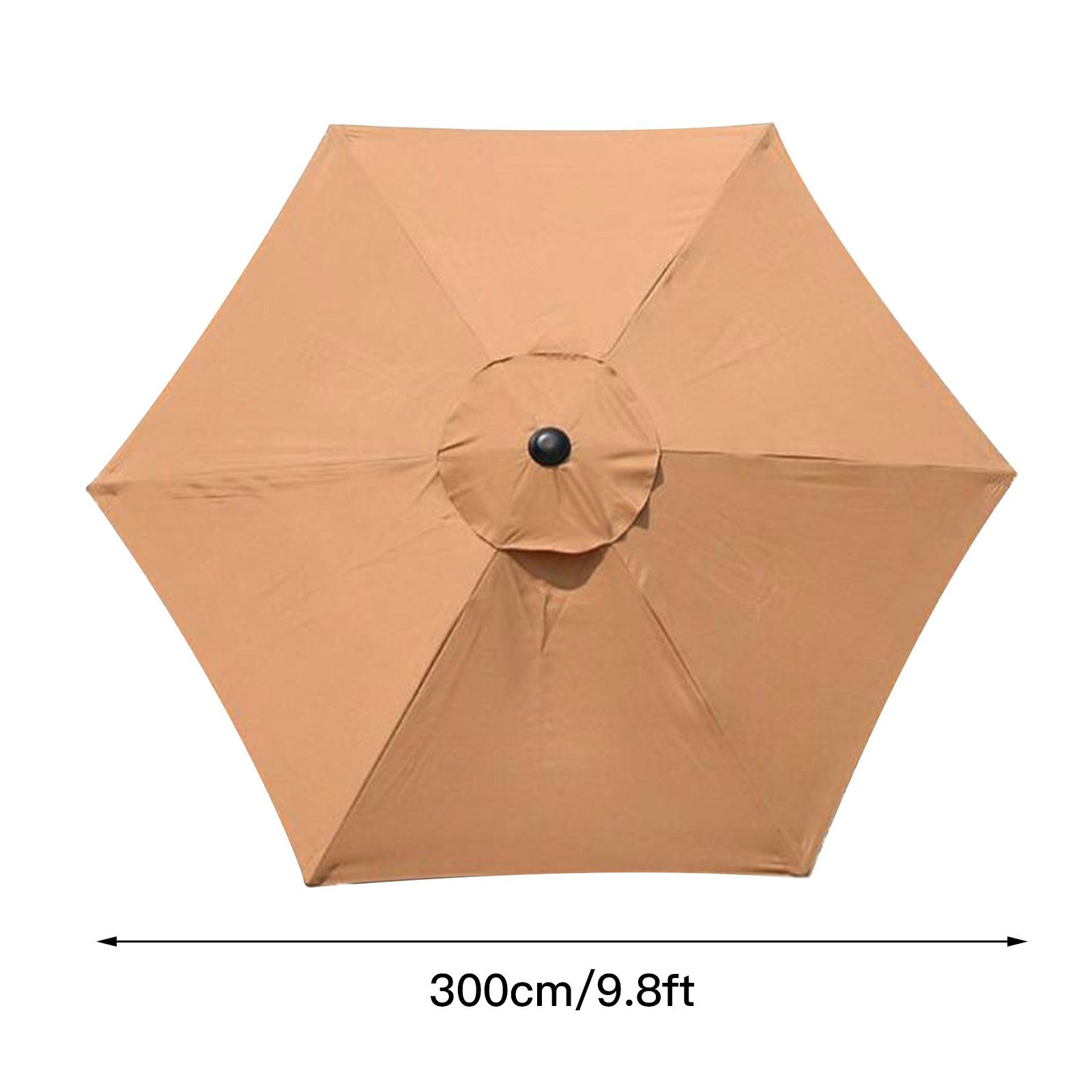 2pcs Patio Umbrella Replacement Canopy Beige 9.8ft 6 Ribs Umbrella Canopy for view 3