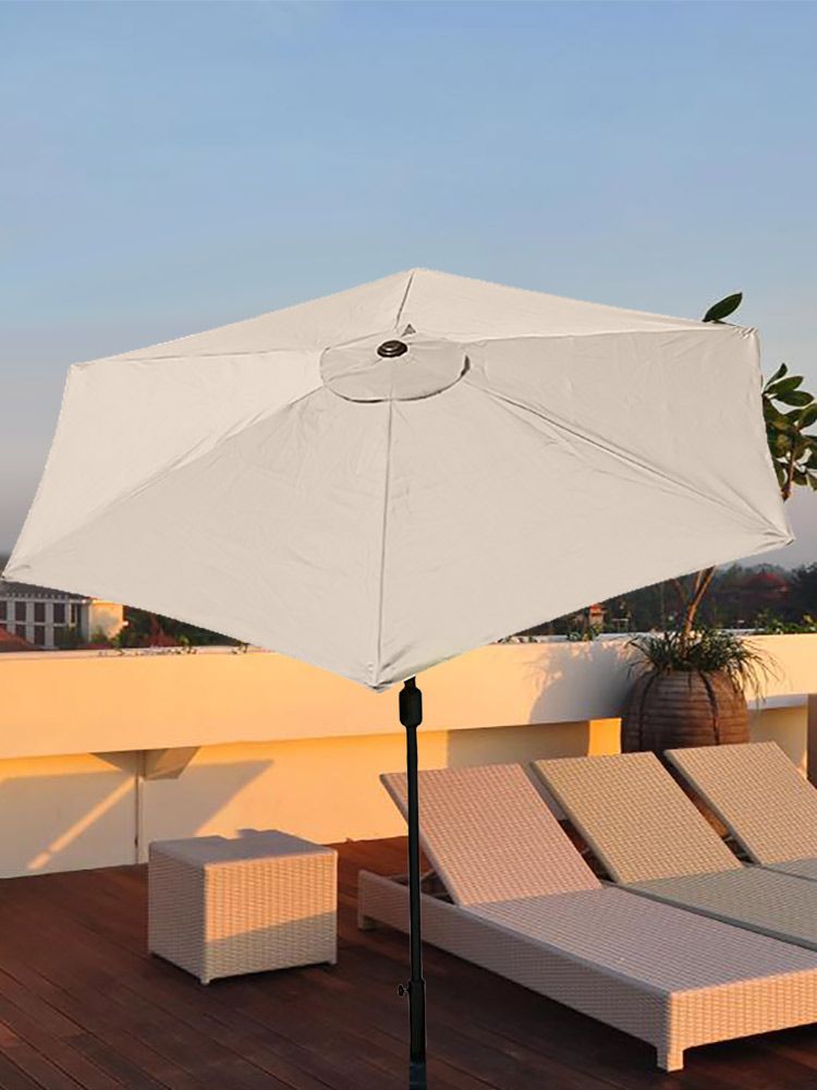 2pcs Patio Umbrella Replacement Canopy Beige 9.8ft 6 Ribs Umbrella Canopy for view 7