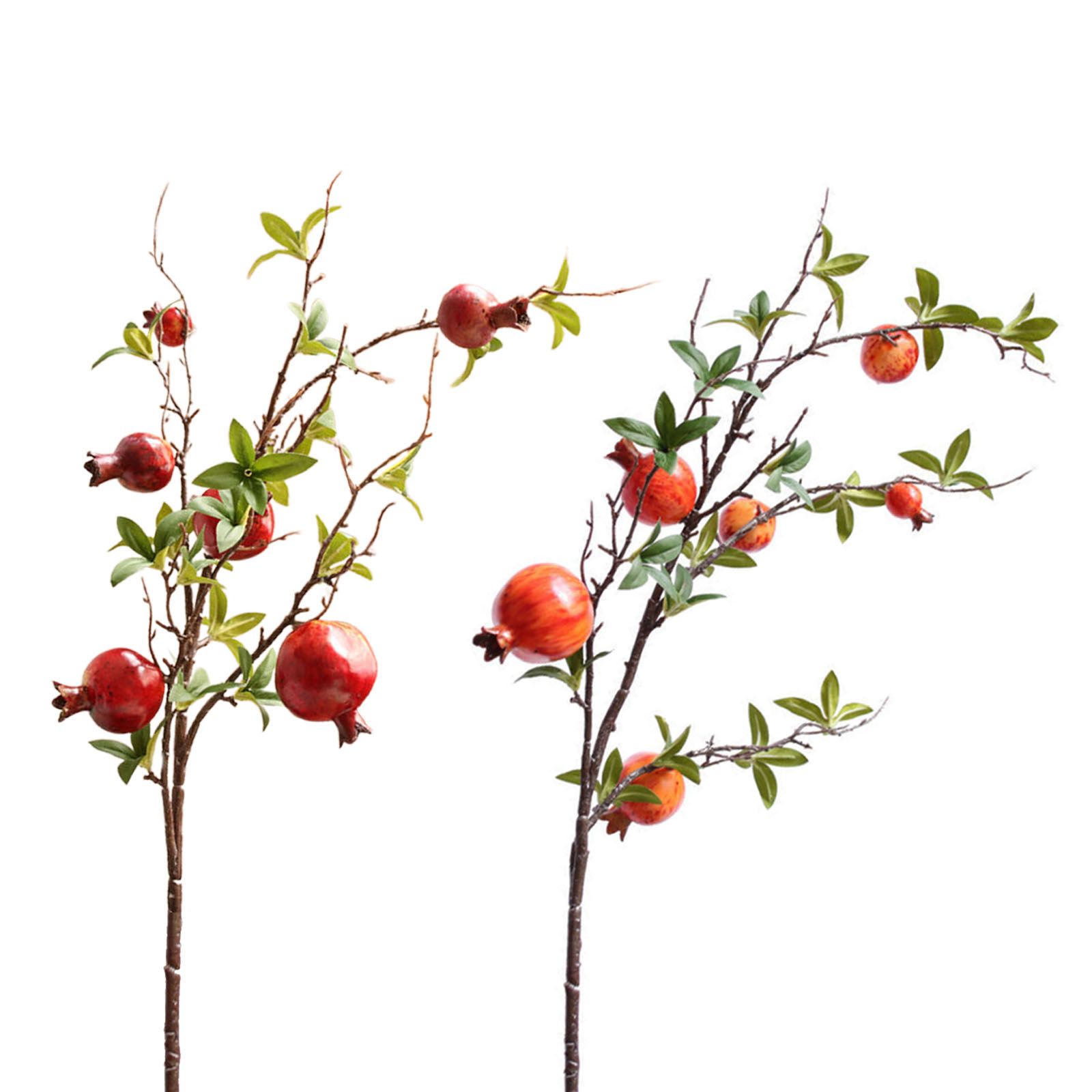 5pcs 6 Head Artificial Pomegranate Branch Stem Faux Fruit for Vase Realistic view 6