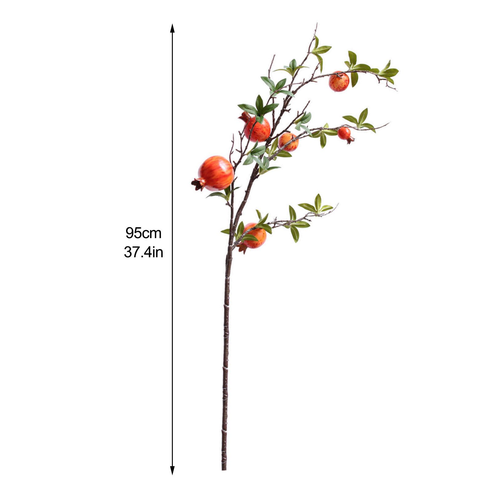 2pcs 6 Head Artificial Pomegranate Branch Stem Faux Fruit for Vase Realistic view 7