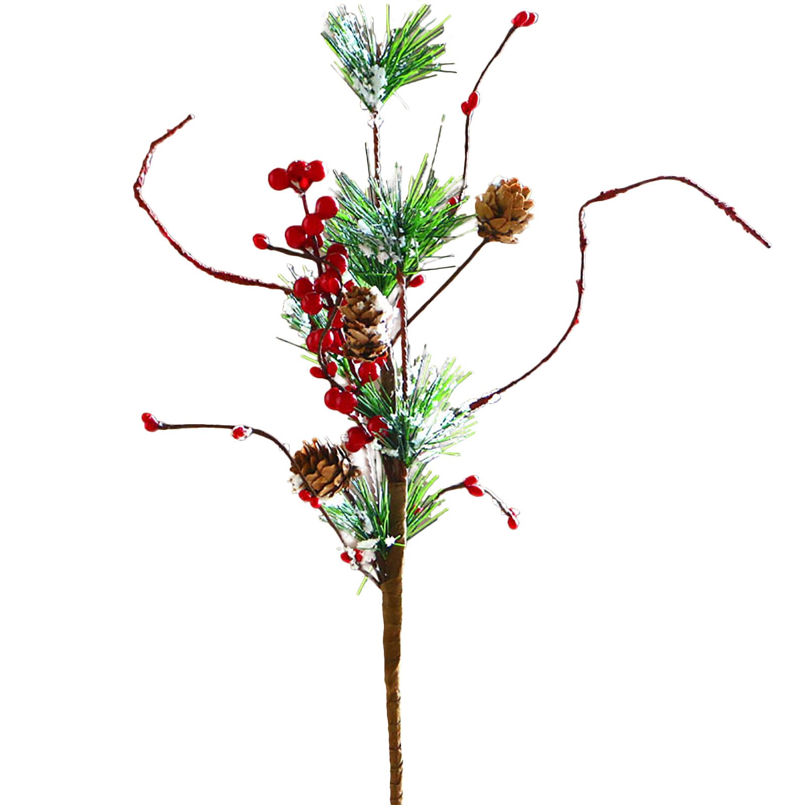 3PCS Snow Flocked Artificial Pine Picks 17.7 Inch Artificial Pine Needle view 2