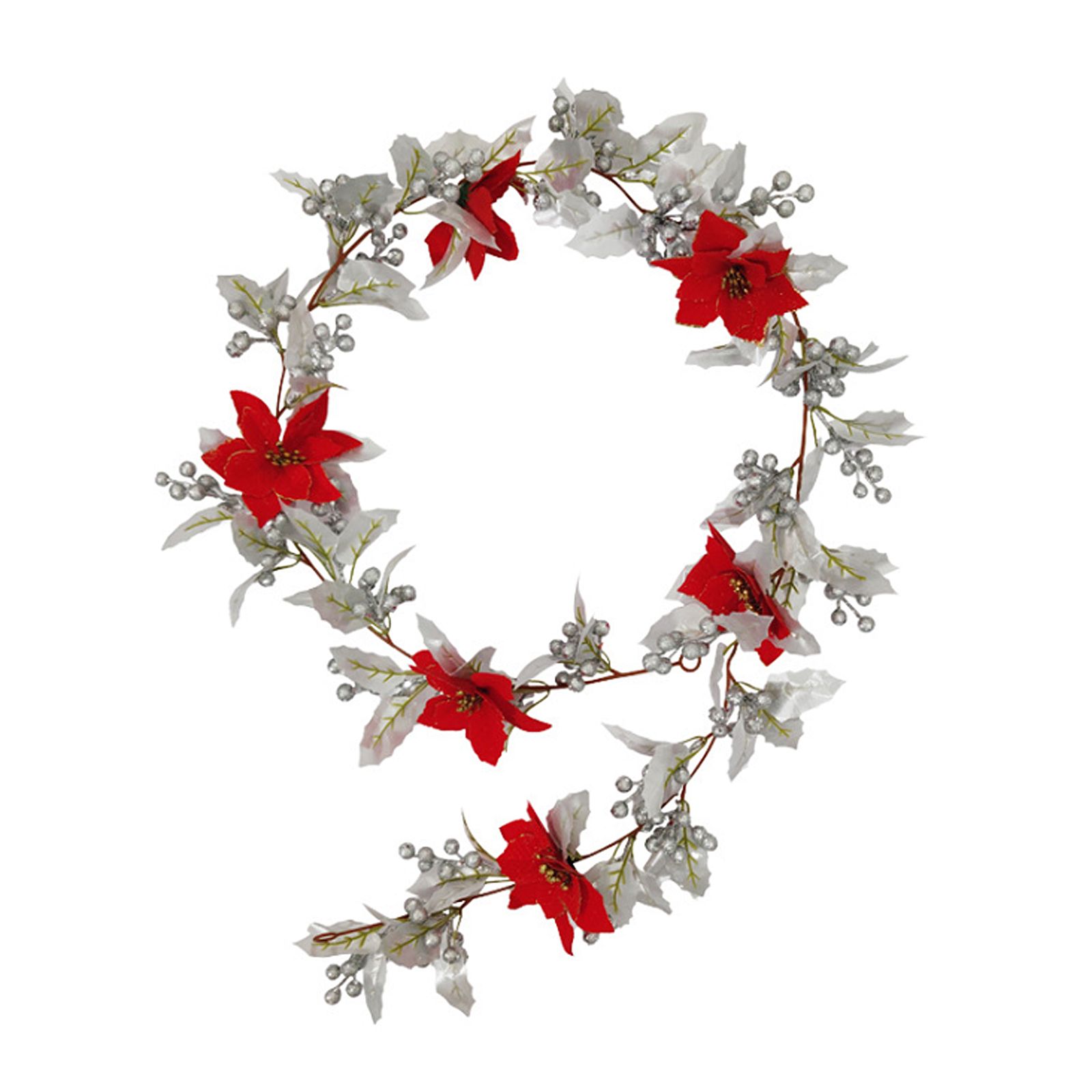 Silver Xmas Garland 175cm Length Multifunctional Artificial Hanging Mistletoe view 2