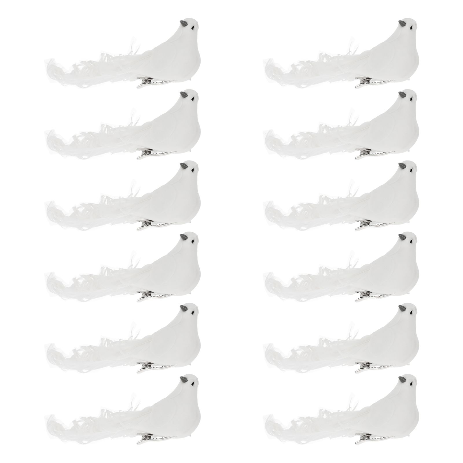 12PCS Artificial Pigeon Ornaments Faux Bird Figurines with Clips for Yard view 3