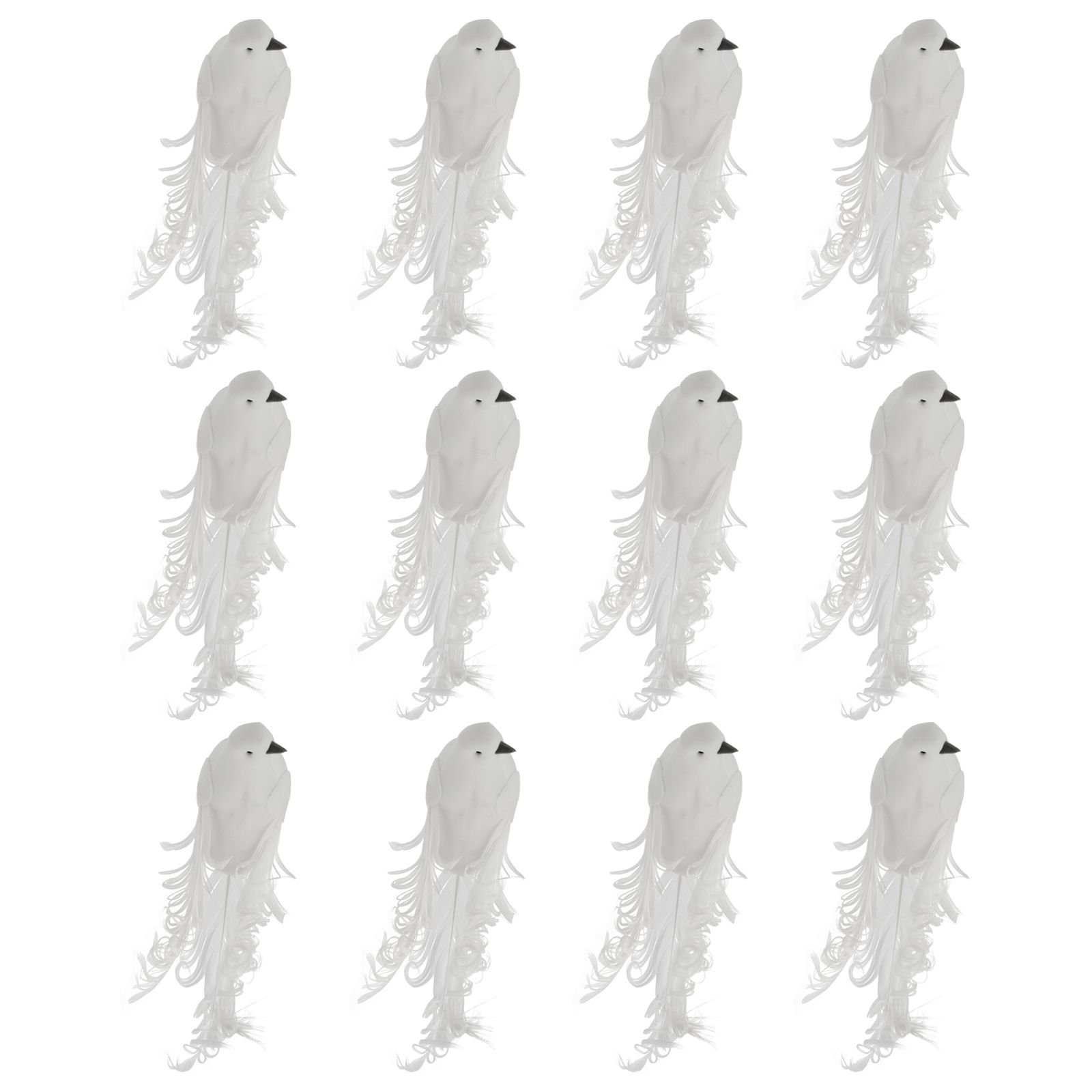 12PCS Artificial Pigeon Ornaments Faux Bird Figurines with Clips for Yard view 5