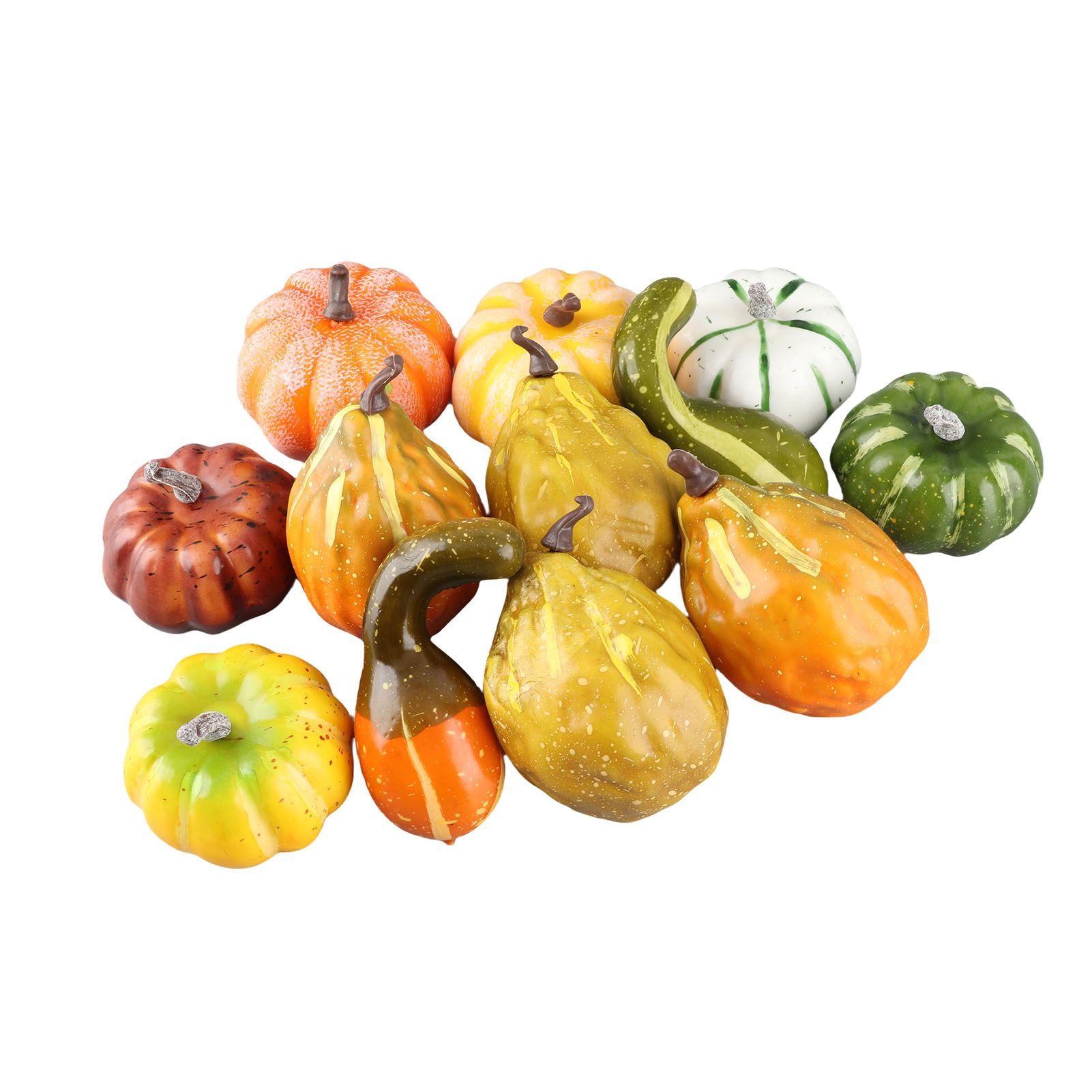 12pcs Fake Pumpkin Model Foam Reusable Decorative Artificial Pumpkins for Home view 2