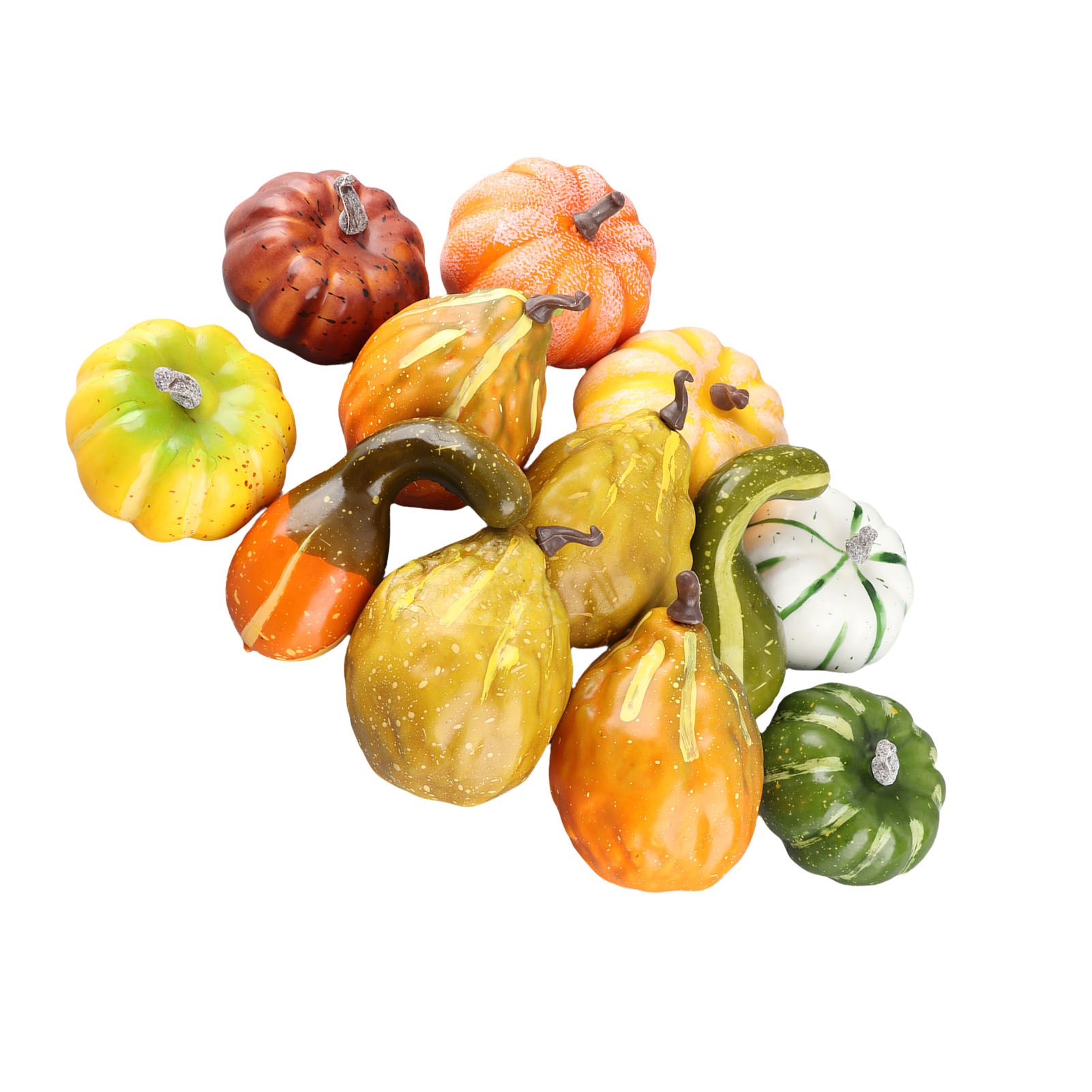 12pcs Fake Pumpkin Model Foam Reusable Decorative Artificial Pumpkins for Home view 3