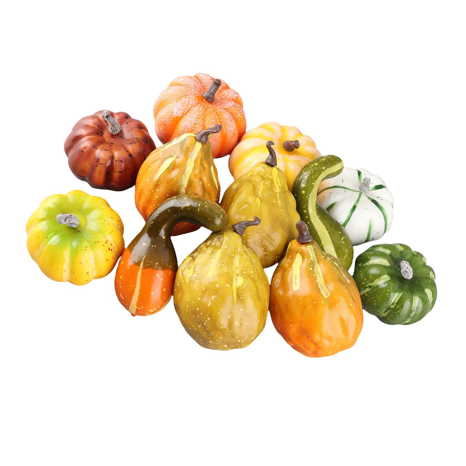 12pcs Fake Pumpkin Model Foam Reusable Decorative Artificial Pumpkins for Home view 4