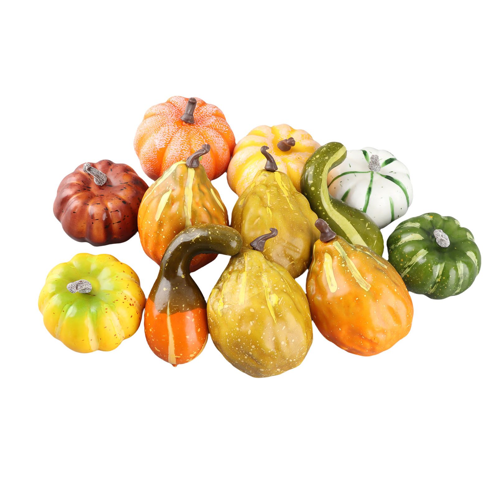 12pcs Fake Pumpkin Model Foam Reusable Decorative Artificial Pumpkins for Home view 5