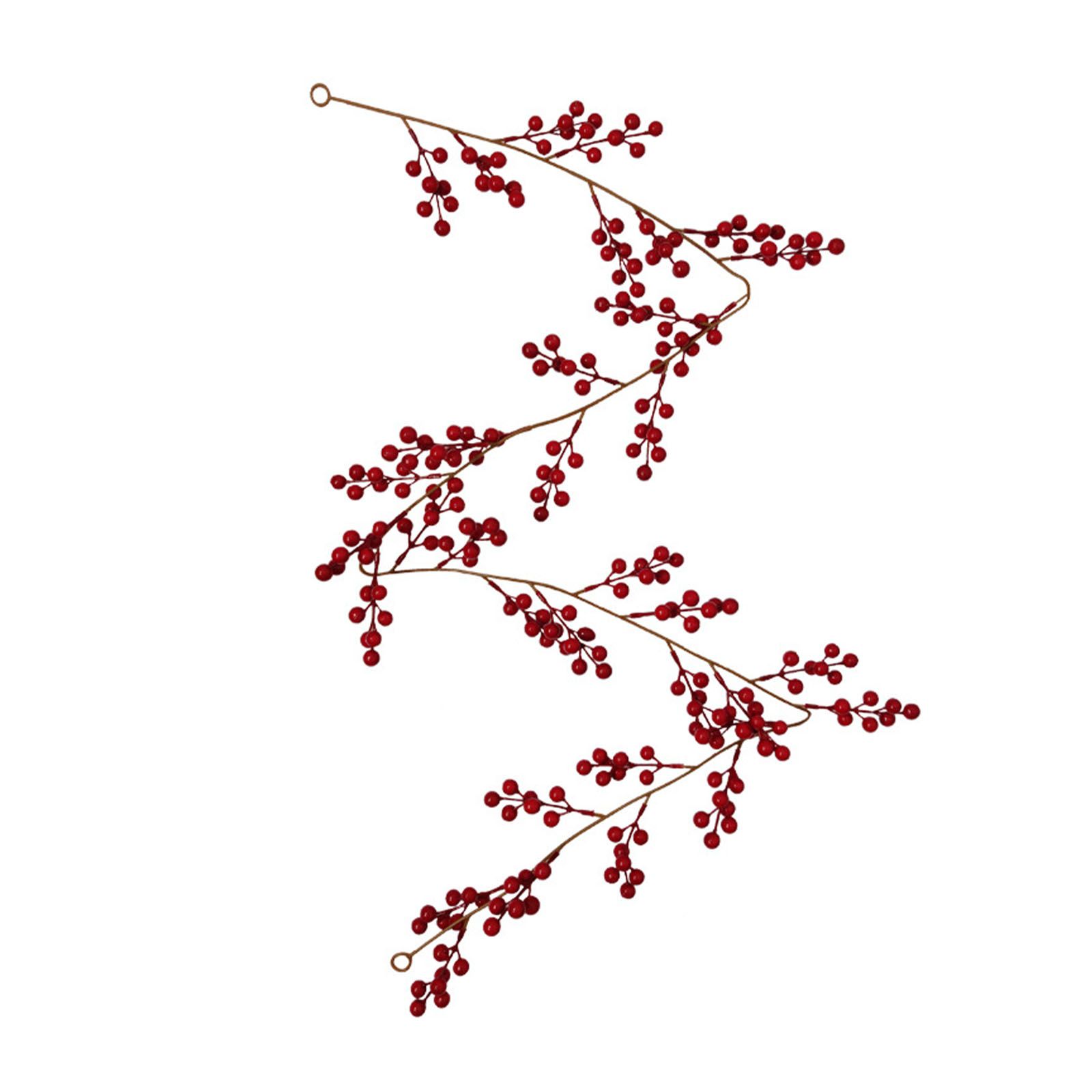 Artificial Red Berry String Garland Xmas Tree Faux Berry Decor for Holiday New