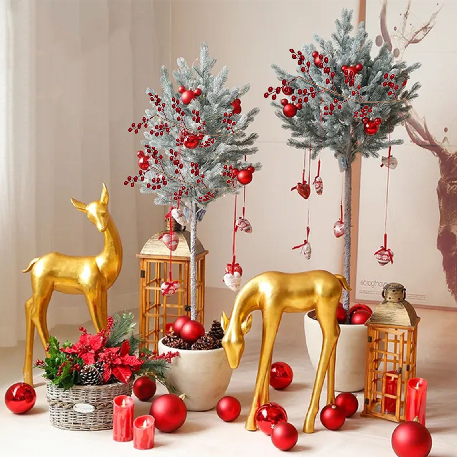 Artificial Red Berry String Garland Xmas Tree Faux Berry Decor for Holiday New view 4
