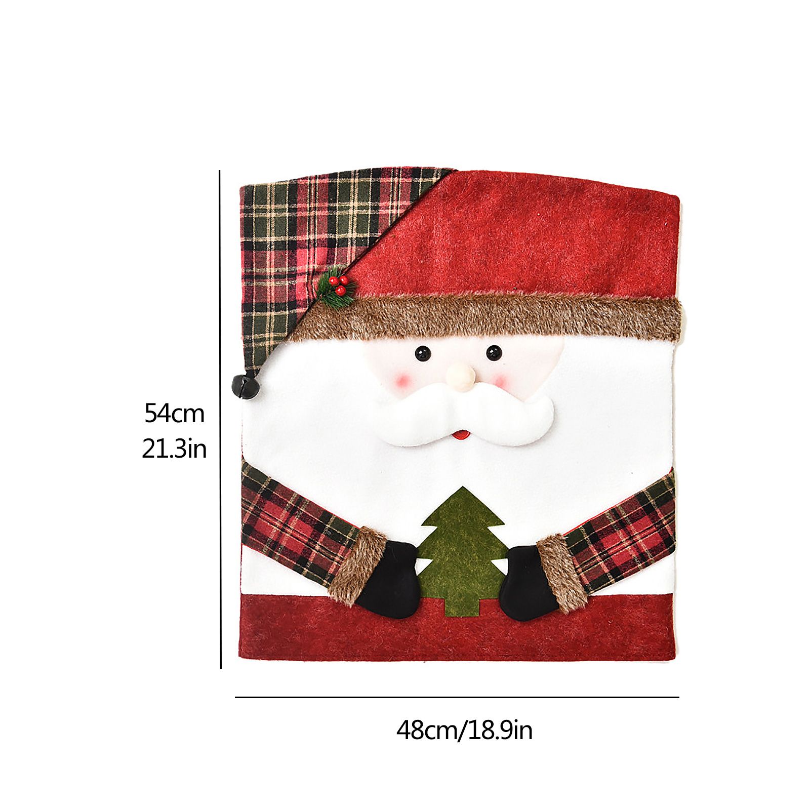 6PCS Xmas Chair Back Cover Cartoon Soft Reusable Removable Elk Design Chair