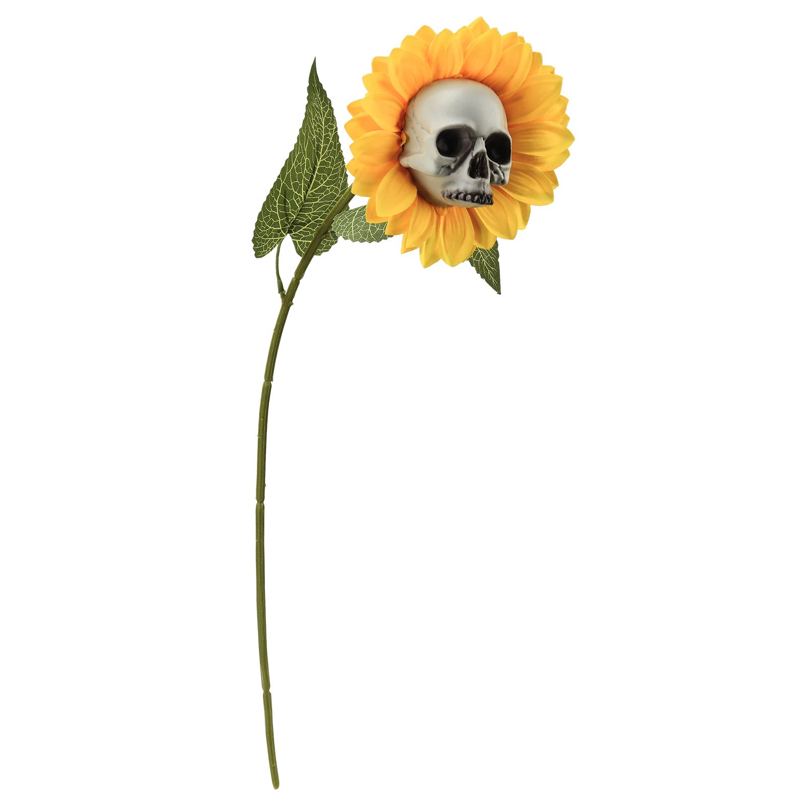Sunflower Skull Decor Plastic Silk Fabric Simulated Flower Ornament for Garden — image 1