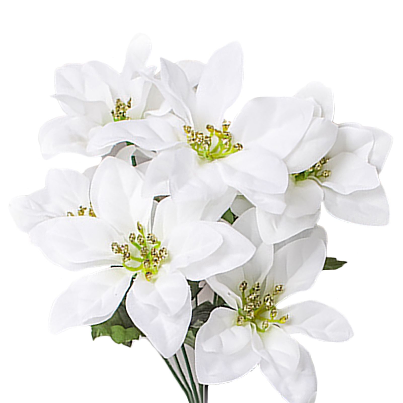 10 Pcs Artificial Poinsettia Flower 35cm 7 Heads 10cm Flower Diameter view 2