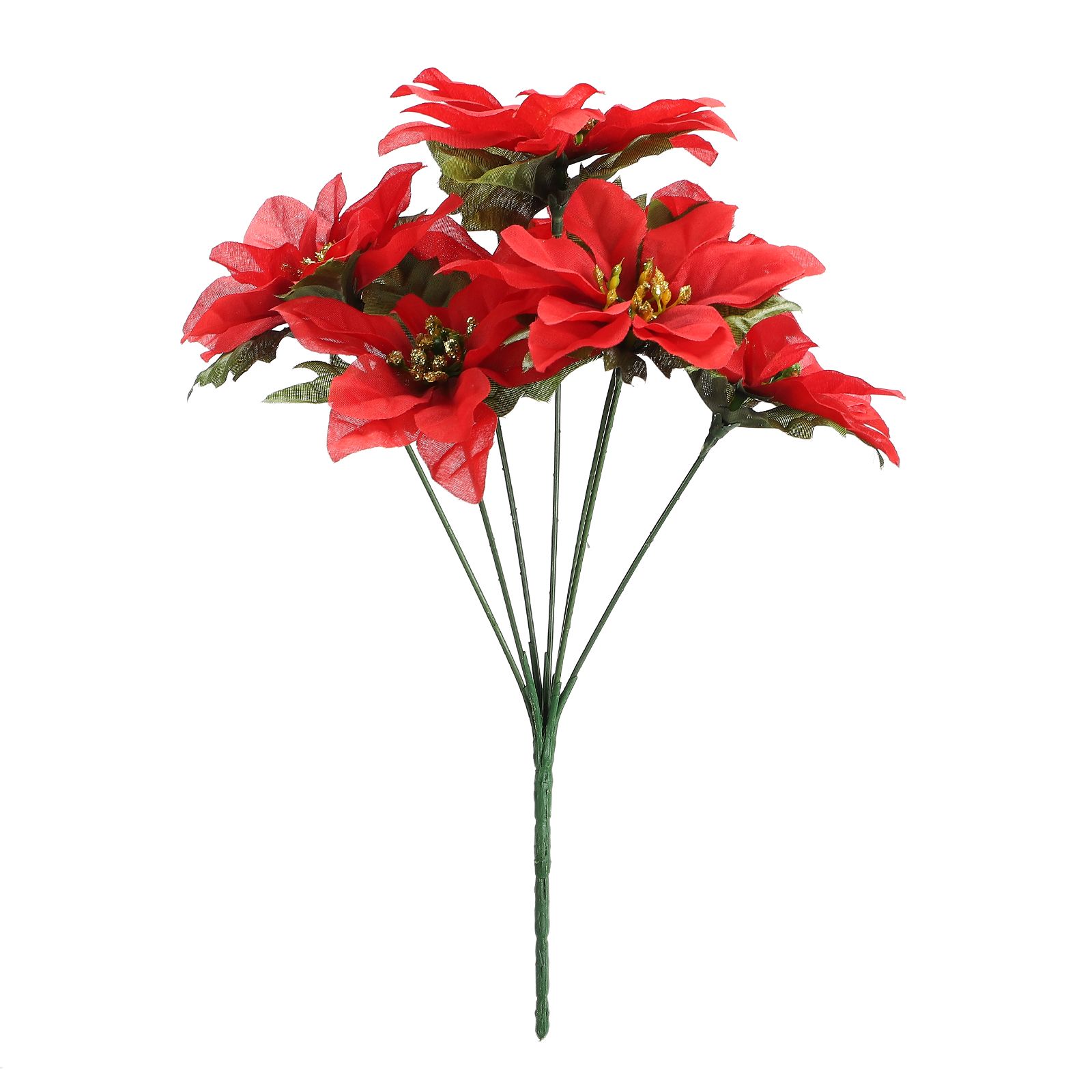 10 Pcs Artificial Poinsettia Flower 35cm 7 Heads 10cm Flower Diameter view 2
