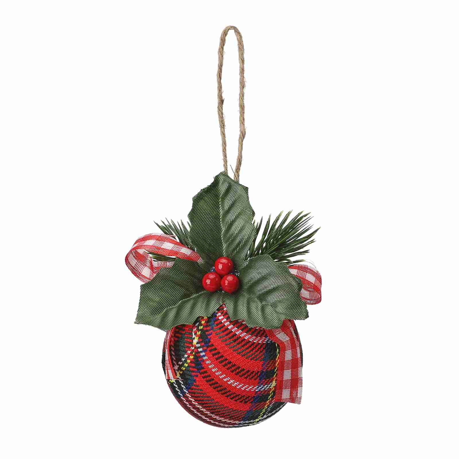 10pcs Xmas Ball 8cm Exquisite Compact Xmas Cloth Ball for Home Holiday Party — image 1