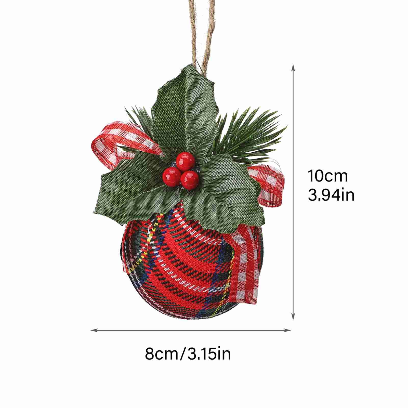 10pcs Xmas Ball 8cm Exquisite Compact Xmas Cloth Ball for Home Holiday Party view 2