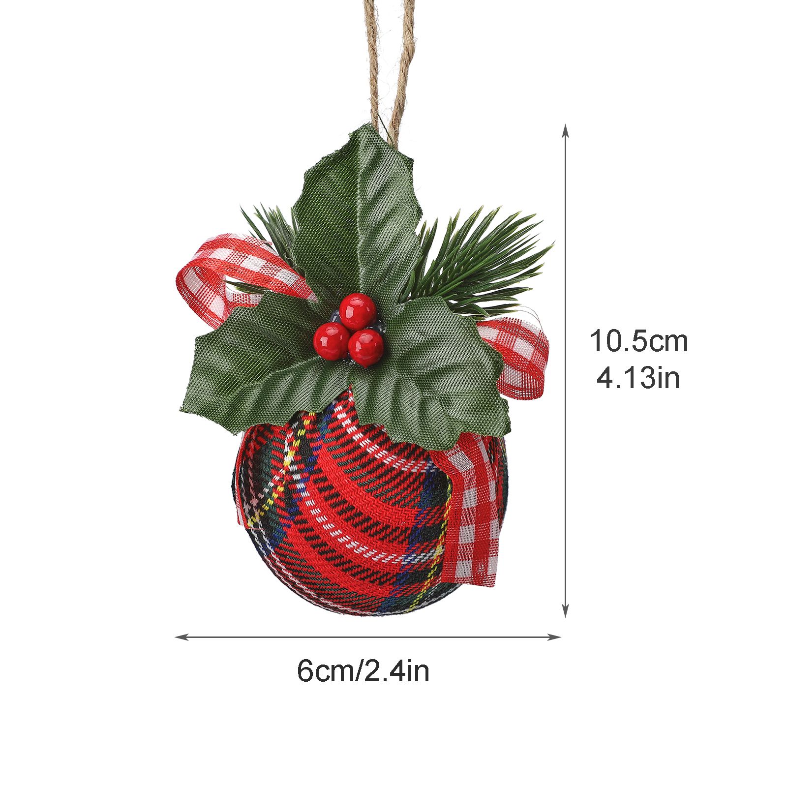6pcs Xmas Ball 6cm Exquisite Compact Xmas Cloth Ball for Home Holiday Party view 2