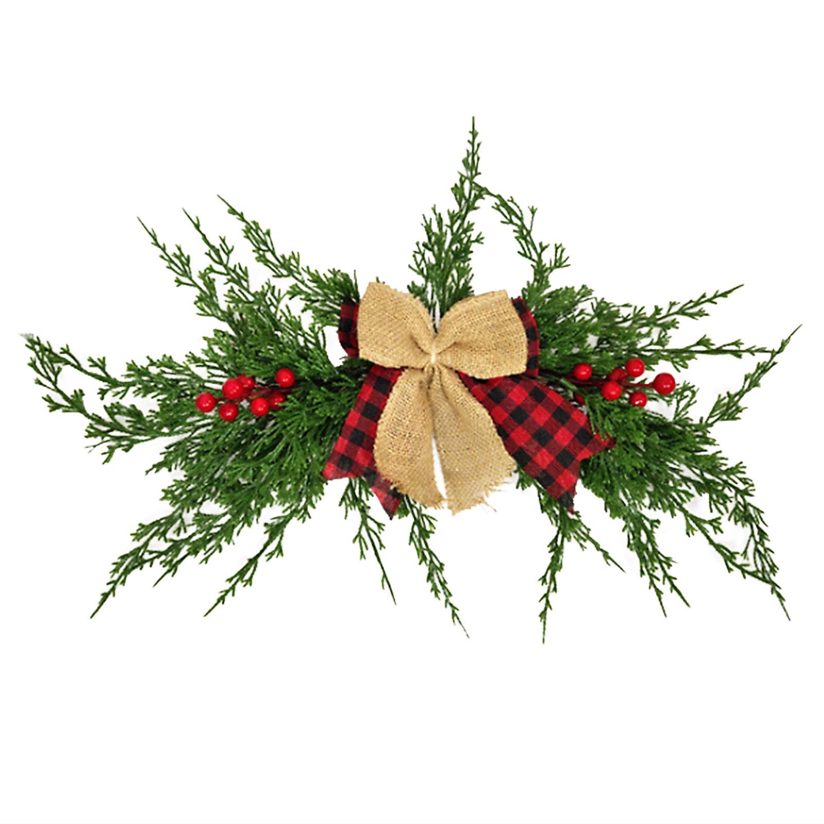 Xmas Door Lintel Decoration 58cm Silk Cloth Artificial Xmas Swag Door Decor view 4