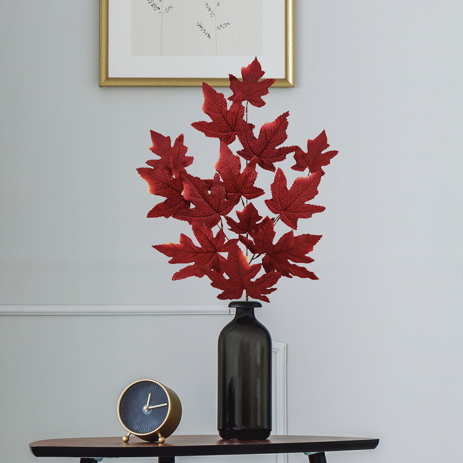 Artificial Maple Leaves Branch 60x35cm False Fall Maple Leaves Stem for Home view 6