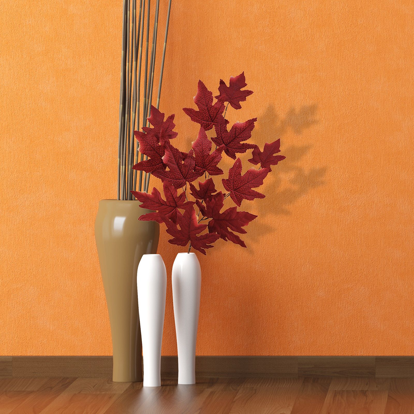 Artificial Maple Leaves Branch 60x35cm False Fall Maple Leaves Stem for Home view 5