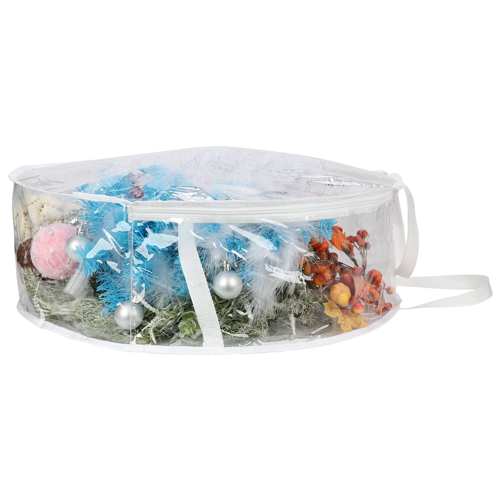 4PCS 30 Inch Holiday Wreath Storage Bag Water Proof PVC Transparent Bag for