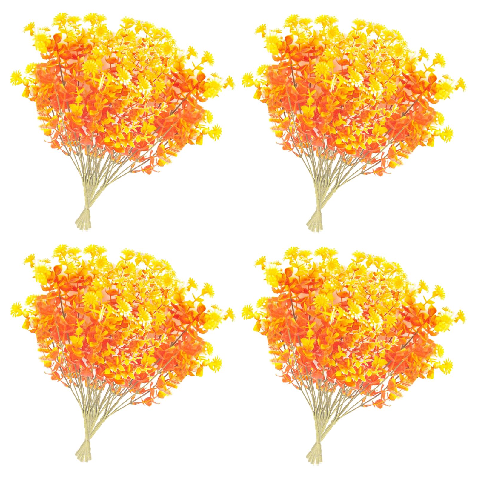 20pcs Artificial Fall Flowers Bundles for Outdoors Faux Mums Plants Decoration view 2