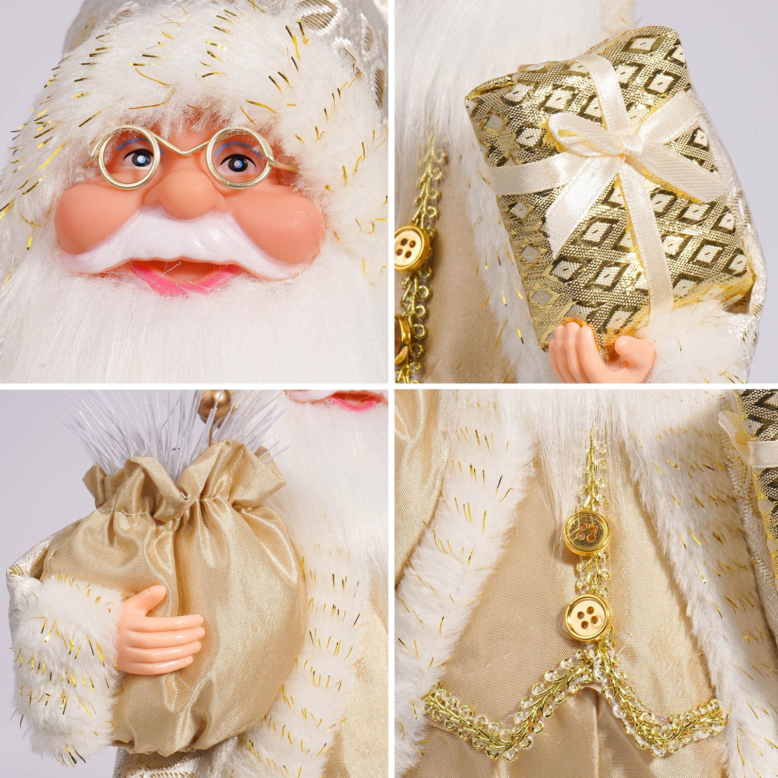 12in Xmas Santa Doll Cartoon Cute Collection Standing Santa Ornament for Home view 2