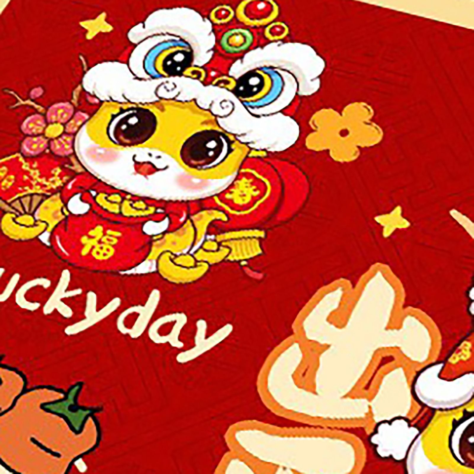 Doormat Red Home New Year Carpet Good Luck Great Implied Meaning for view 3