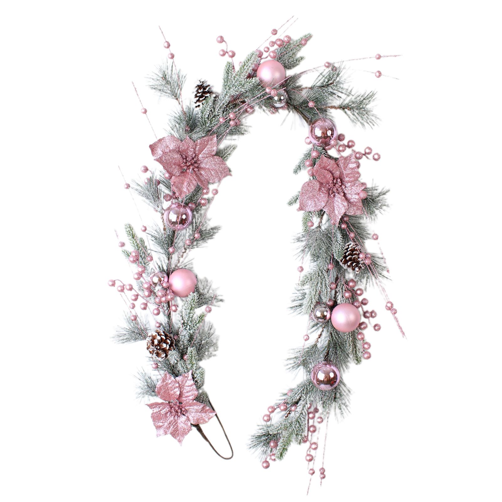 Artificial Xmas Decor Flower and Pine Needles Artificial Xmas Hanging Decor view 3