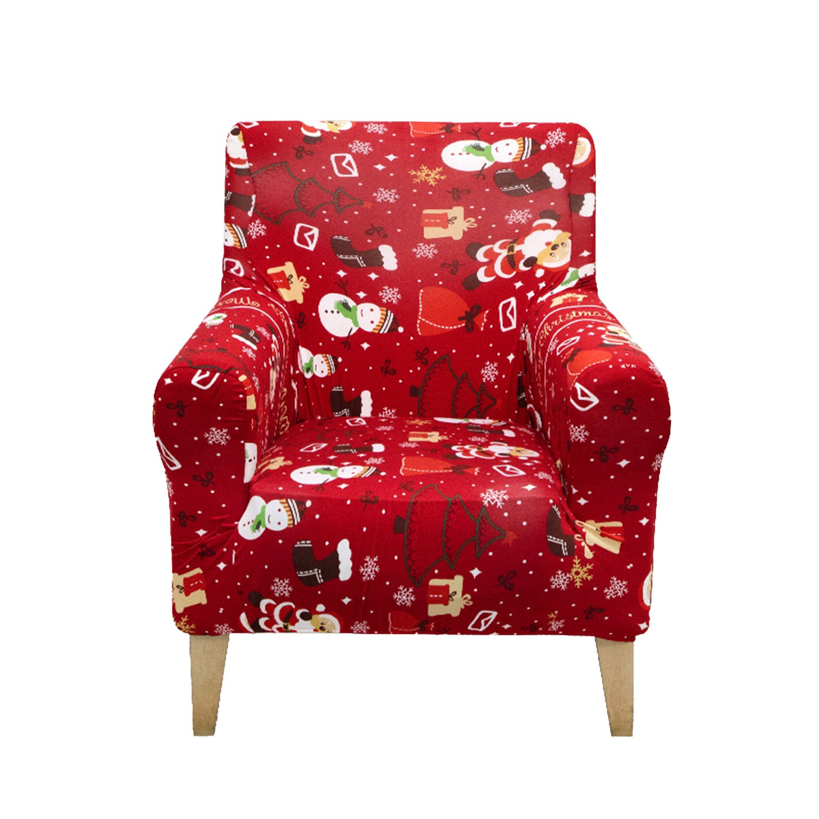 Xmas Armchair Cover Polyester Decorative Festive Single Couch Cover for Living view 2