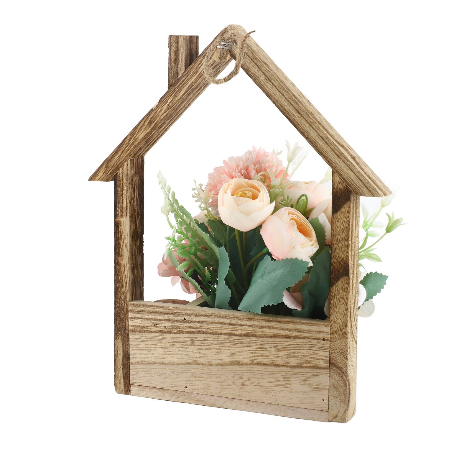 Hanging Basket Artificial Flowers Unique Wall Decorative Planter Flower Basket view 3