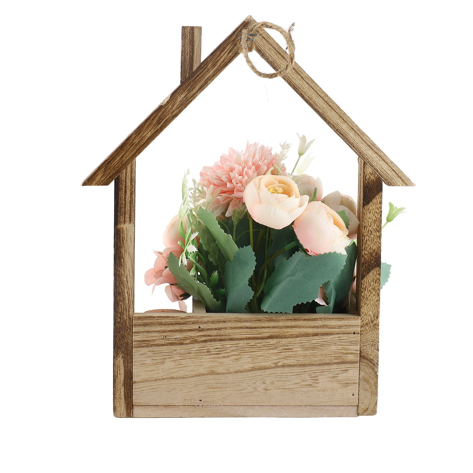 Hanging Basket Artificial Flowers Unique Wall Decorative Planter Flower Basket view 4