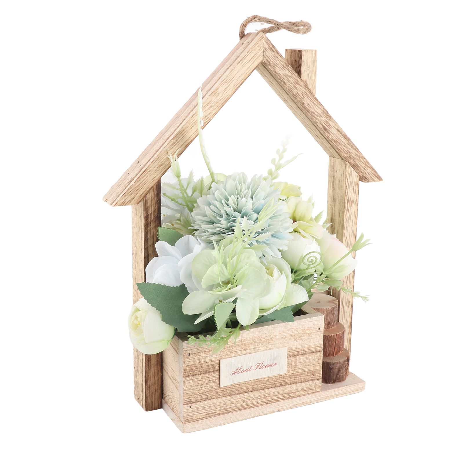 Hanging Basket Artificial Flowers Unique Wall Decorative Planter Flower Basket — image 1