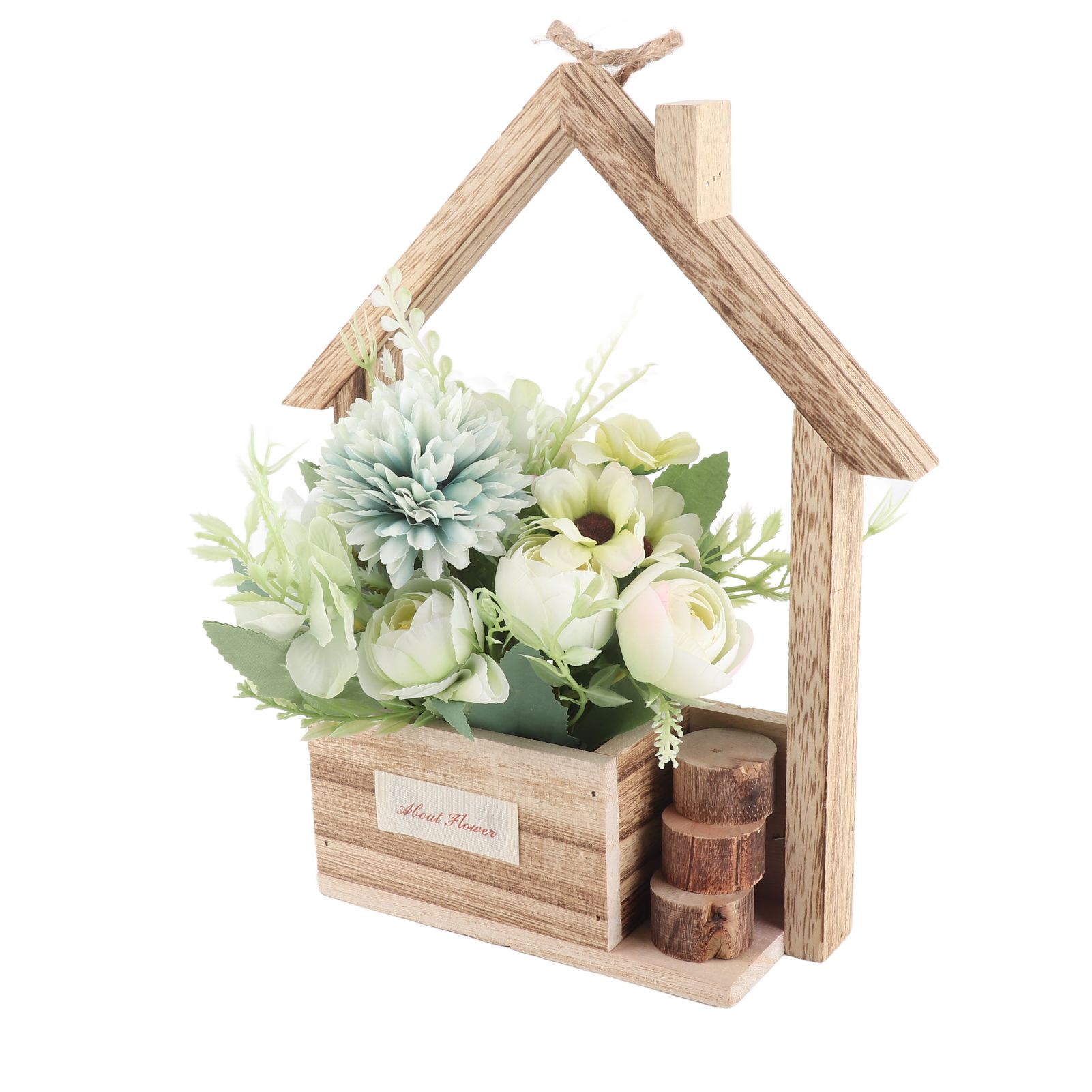 Hanging Basket Artificial Flowers Unique Wall Decorative Planter Flower Basket view 3