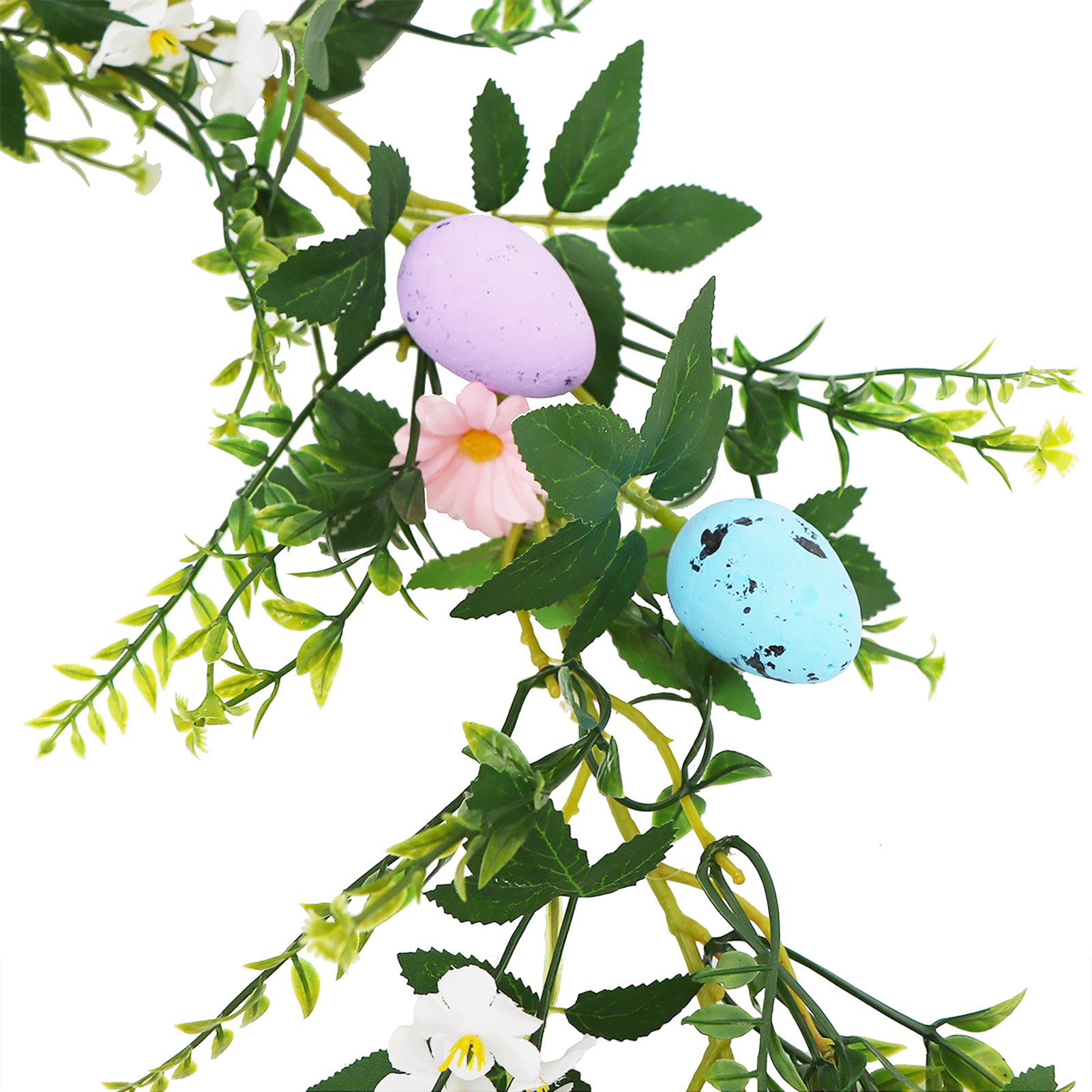 6.56 Ft Artificial Easter Egg Garland Rustic Spring Garland with Spotted Eggs view 2