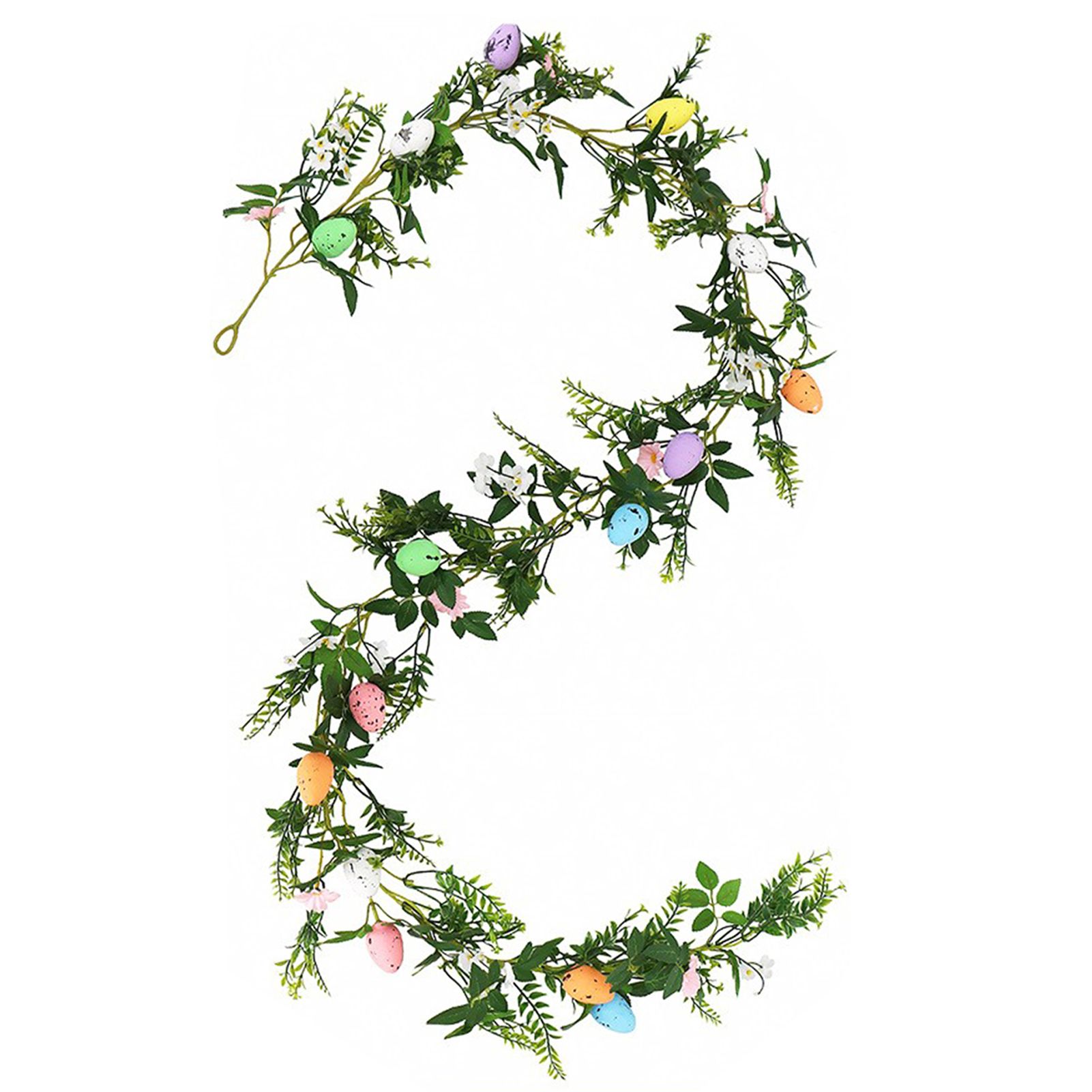 6.56 Ft Artificial Easter Egg Garland Rustic Spring Garland with Spotted Eggs view 3