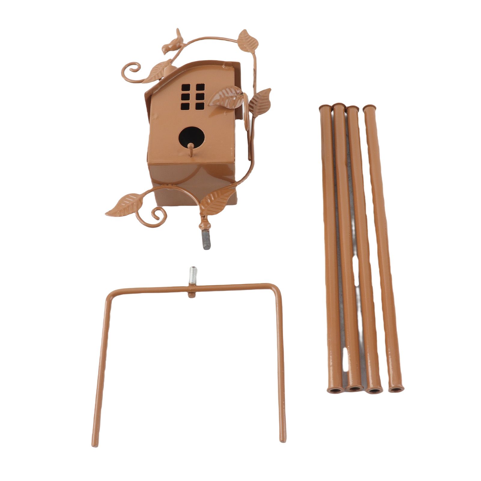 Metal Bird House for Outside with Pole Garden Decorative Birdhouse Stake for view 2