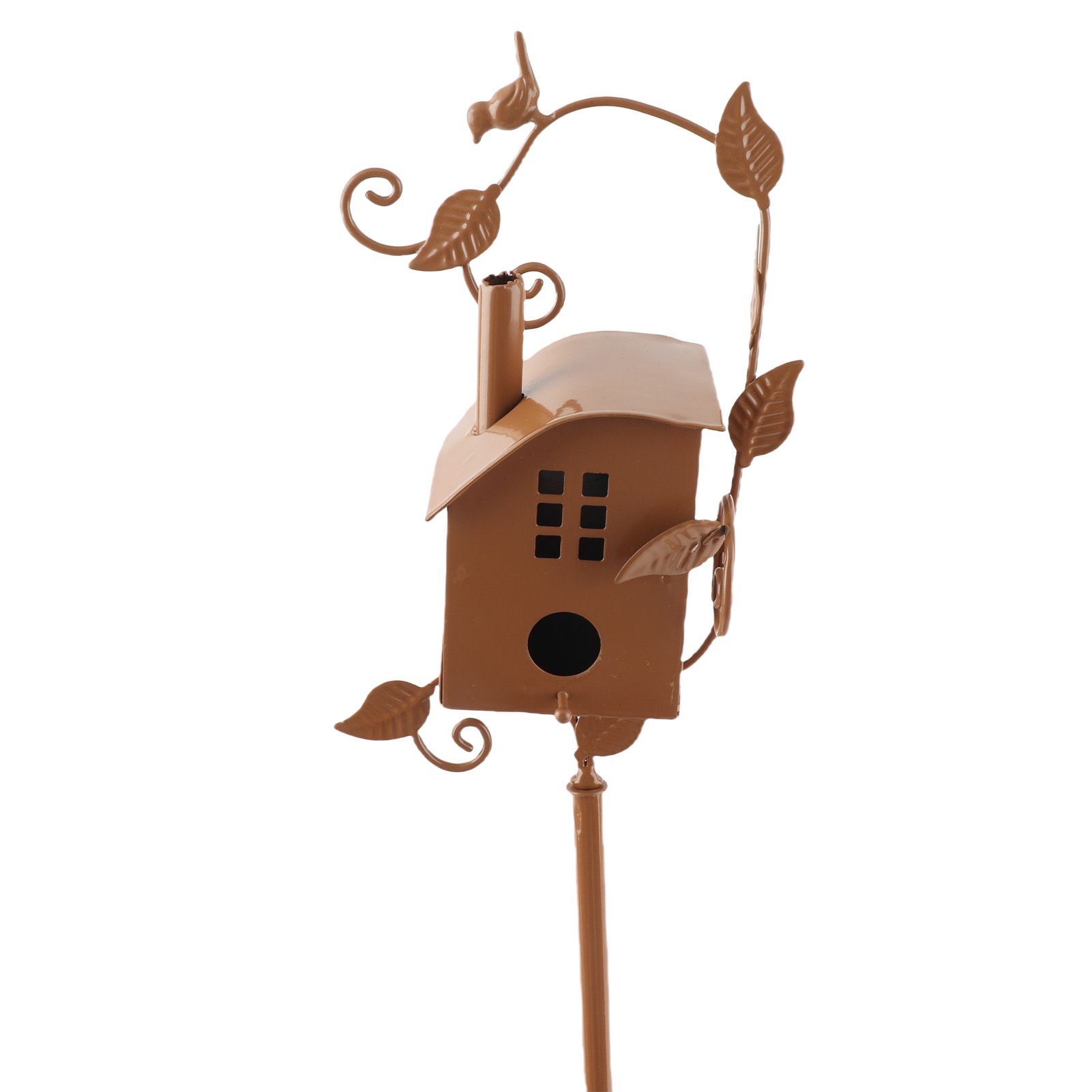 Metal Bird House for Outside with Pole Garden Decorative Birdhouse Stake for view 3