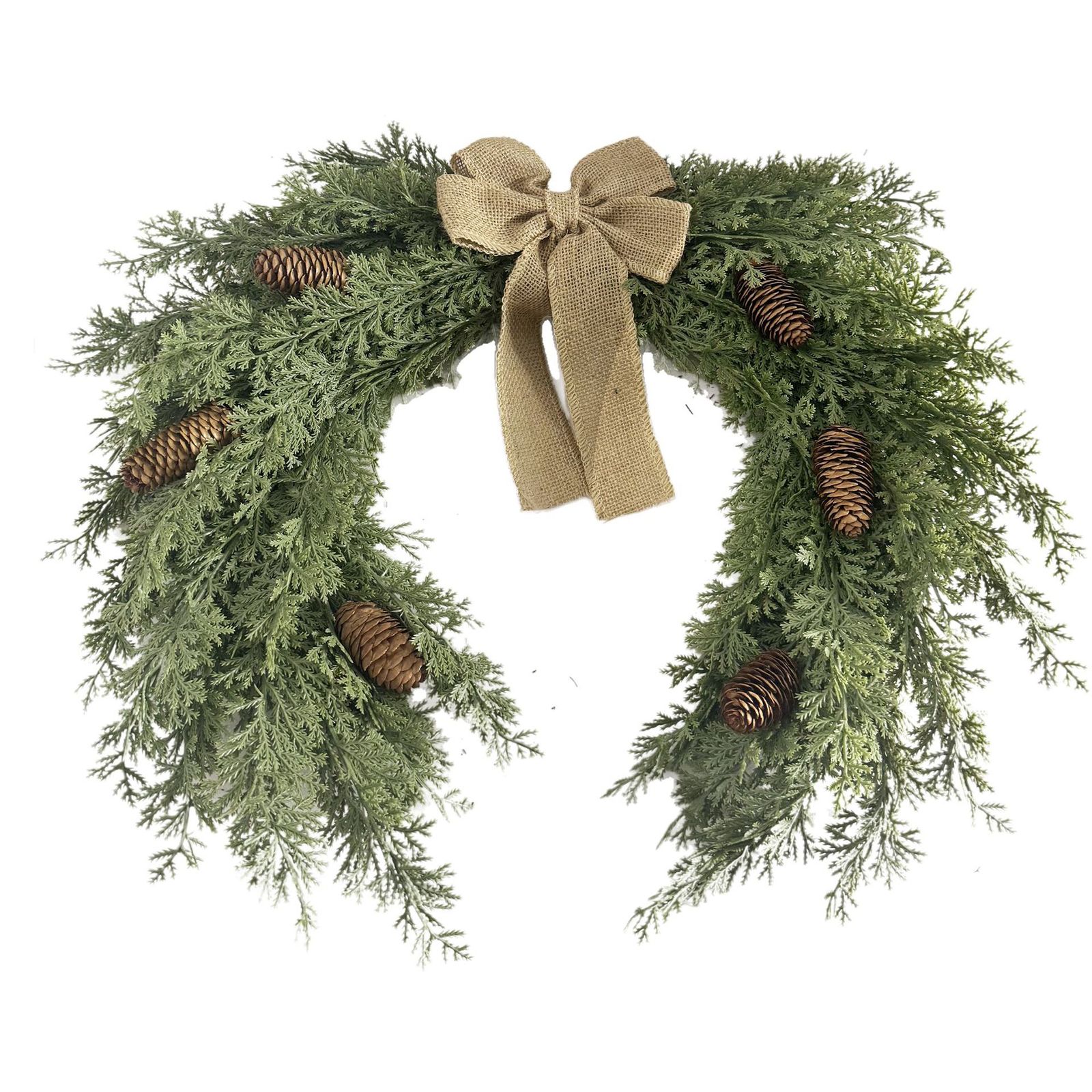 Artificial Greenery Swag with Pinecones Decorative Farmhouse Greenery Swag for — image 1