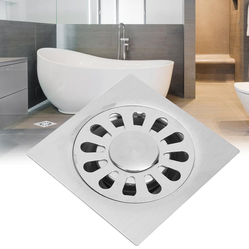 2Pcs Stainless Steel Dual Use Square Shape Floor Drain Bathroom Washing view 6