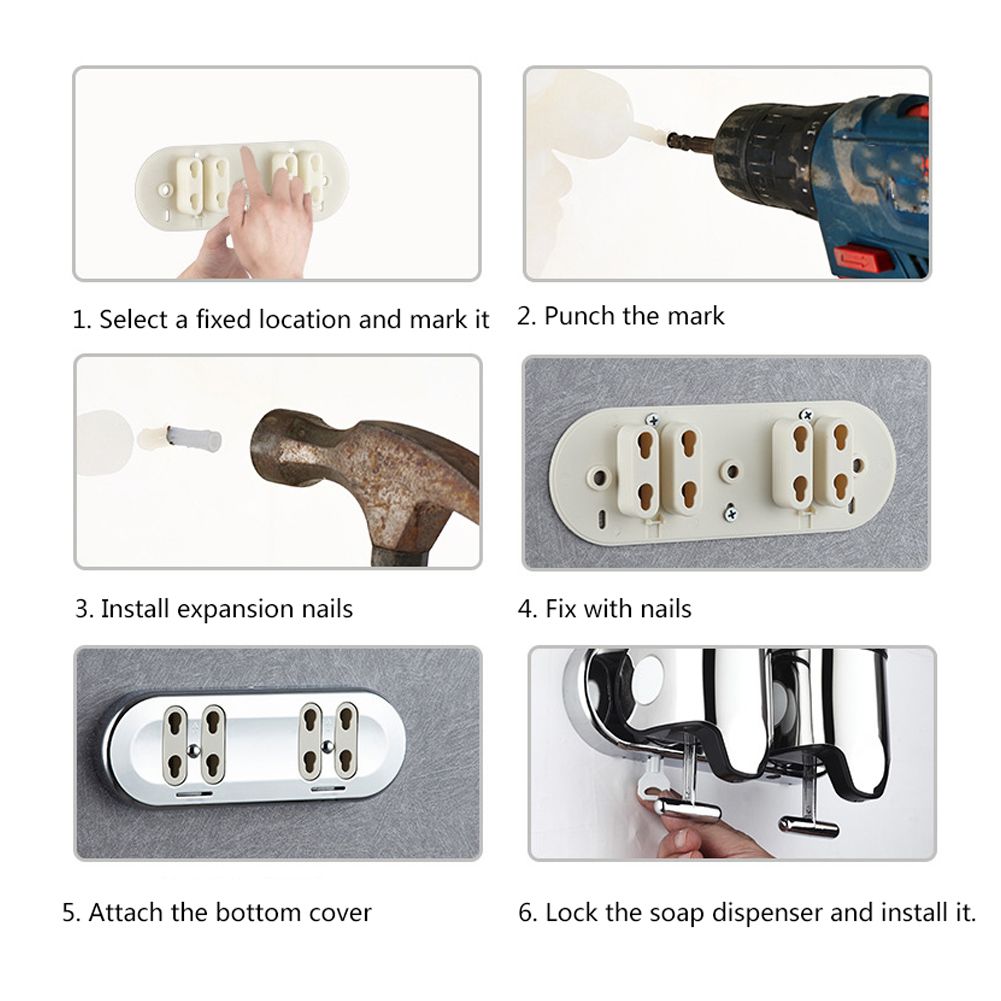 Hand Operated Liquid Soap Dispenser Hotel Bathroom Wall Shower Shampoo view 9
