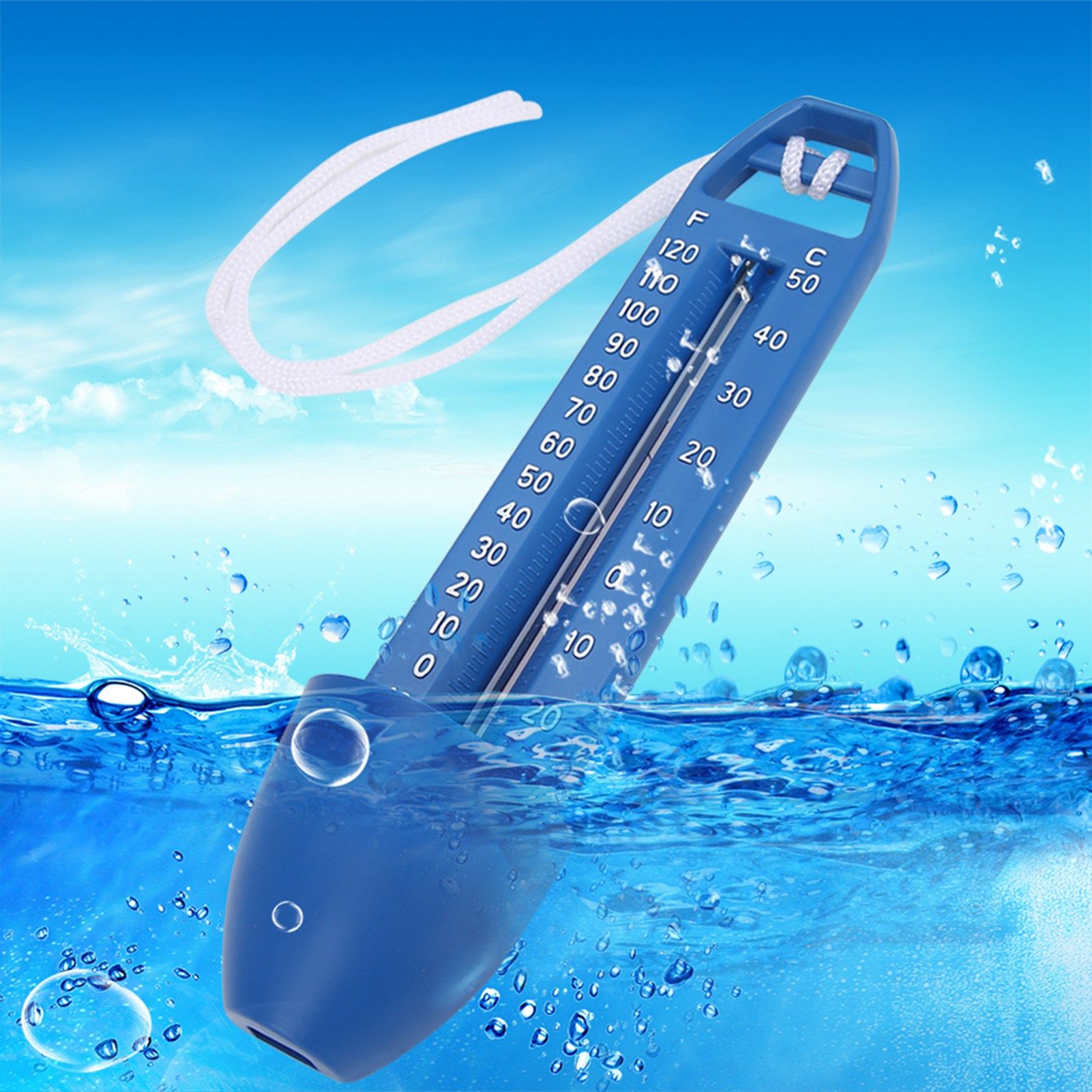 2Pcs 16.5x3.7cm Floating Swimming Pool Thermometer for Swimming Pool SPA Sauna view 3