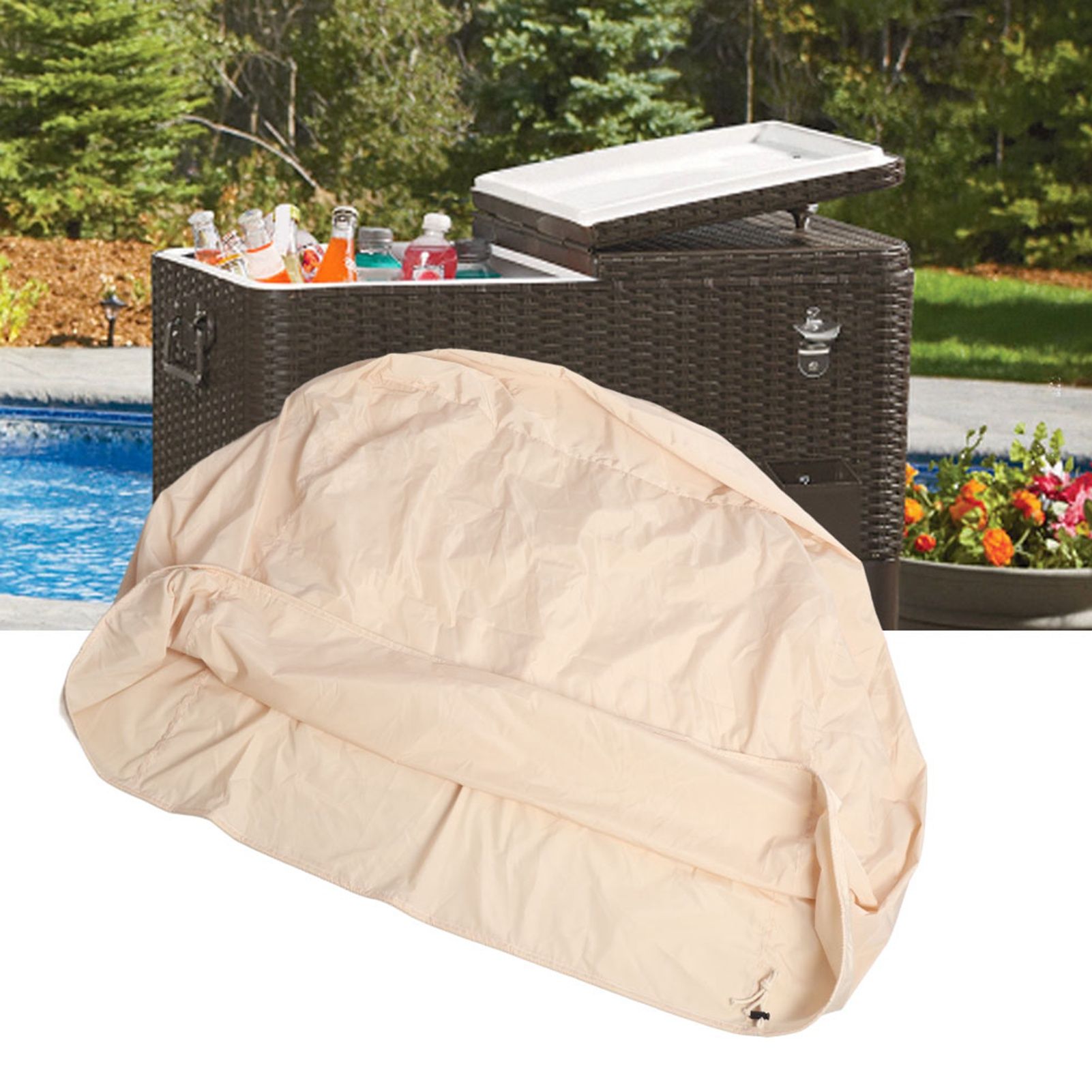 86x48x79cm Party Cooler Cart Cover Outdoor Cold Drink Cart Protective Cover view 6